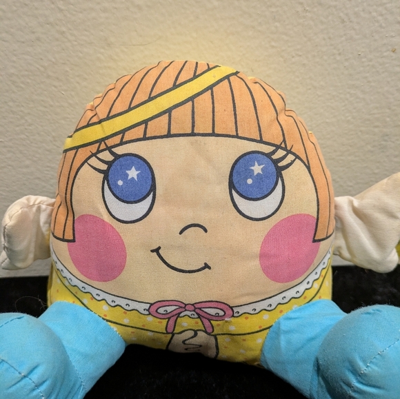 Adorable Plush Doll with Blue and Yellow Outfit 1987 Cara - Picture 3 of 5